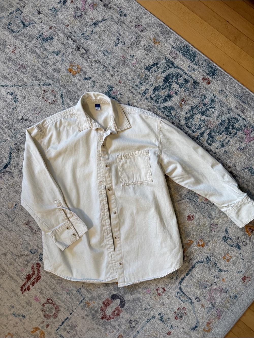 Old Navy Cream Button-Down Denim Shirt